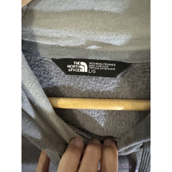 The North Face Women's Gray Hoodie Size Large Cotton Polyester Blend Pullover - Picture 4 of 5